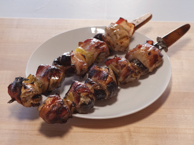 Finished image of Chicken and Bacon Shish Kabobs